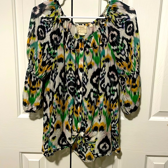 Anthropologie Vanessa Virginia 100 % silk blouse . Size M . Excellent used cond. - Picture 1 of 6